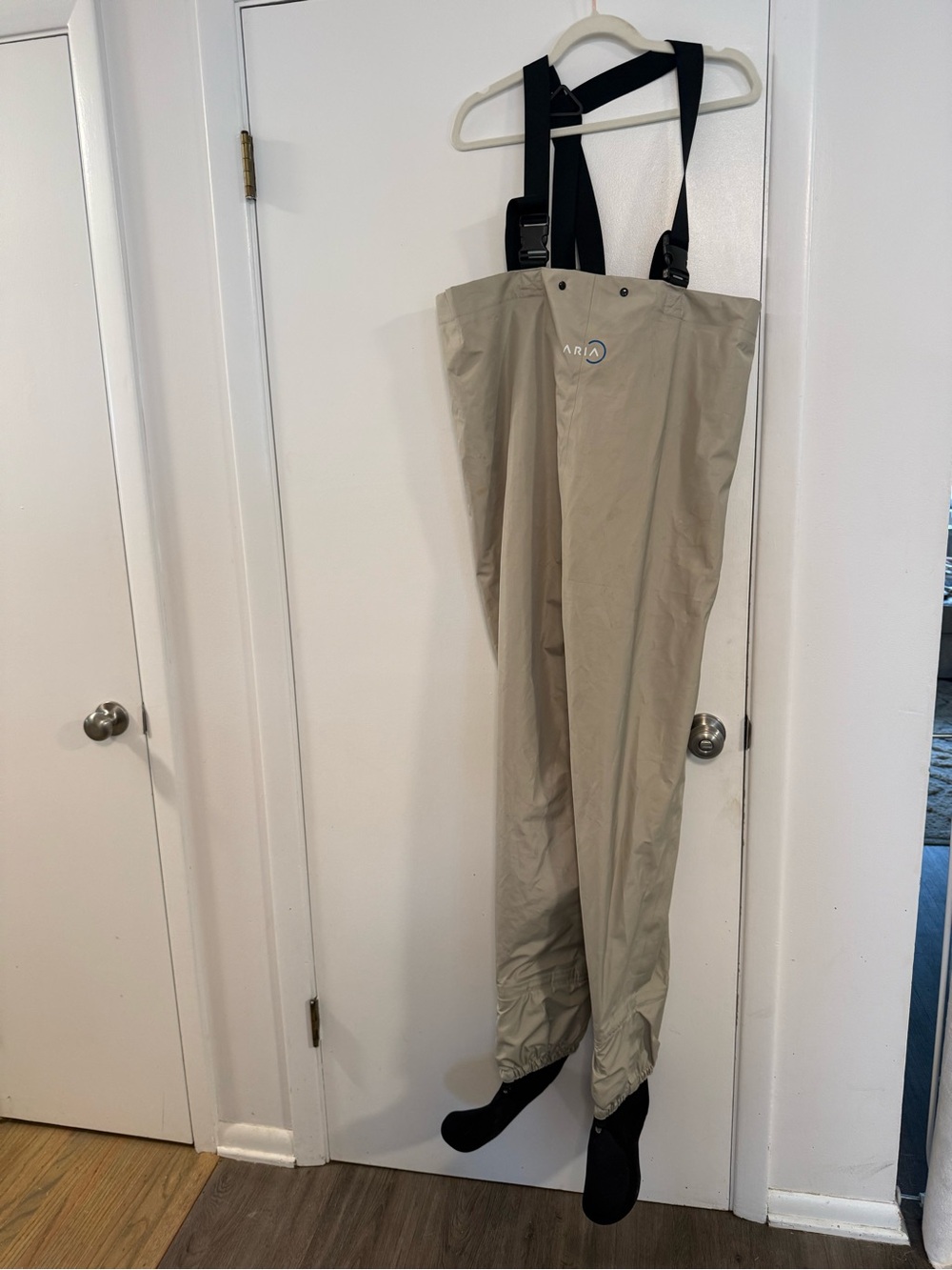 ARIA Men's Tan Waterproof Bib Pants with Black Suspenders